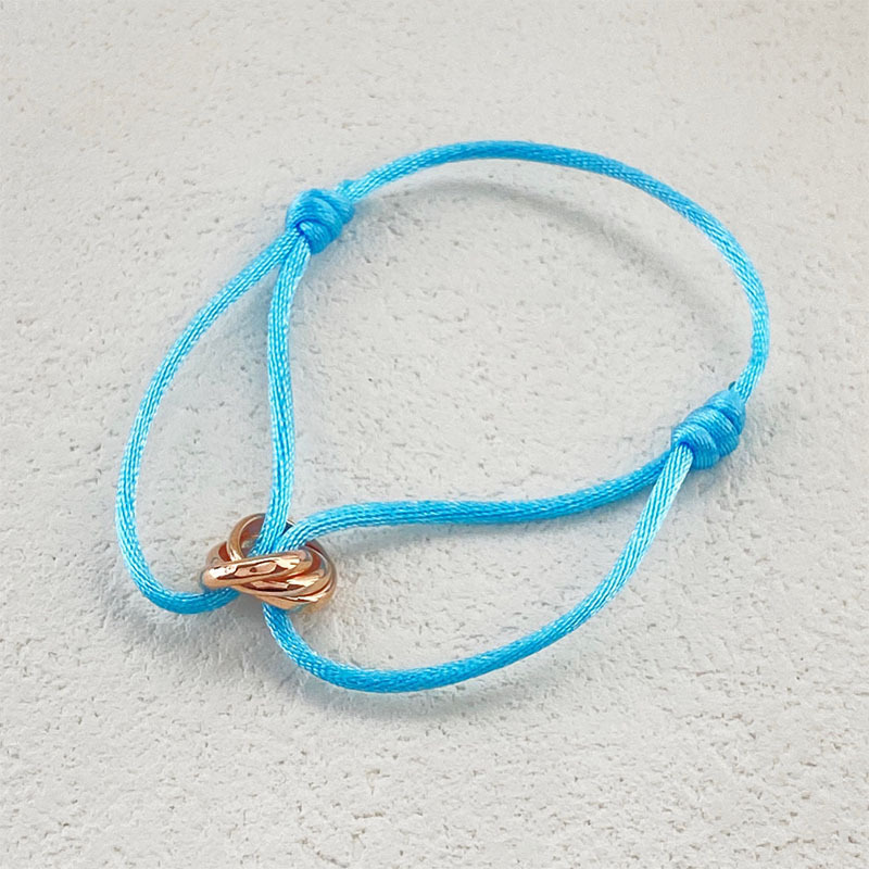 Hand-woven High-end Seamless Three-ring Zodiac Year Colorful Couple's Lucky Bracelet - Image 4