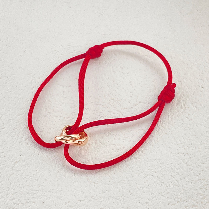 Hand-woven High-end Seamless Three-ring Zodiac Year Colorful Couple's Lucky Bracelet - Image 8