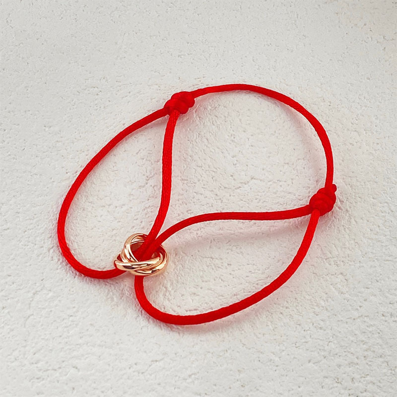 Hand-woven High-end Seamless Three-ring Zodiac Year Colorful Couple's Lucky Bracelet - Image 2