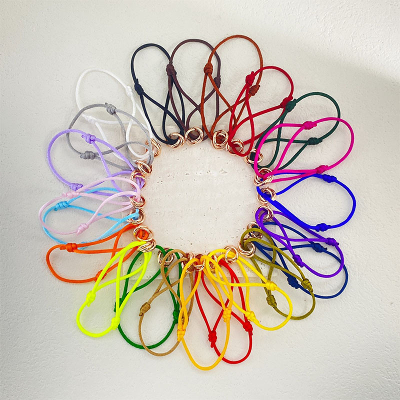 Hand-woven High-end Seamless Three-ring Zodiac Year Colorful Couple's Lucky Bracelet - Image 9